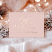 Rose Gold Merry Christmas Card Folie Feestdagenkaart