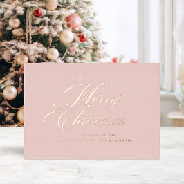 Rose Gold Merry Christmas Card Folie Feestdagenkaart