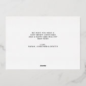 Rose Gold Merry Christmas Heart Script 5 Photo Folie Feestdagenkaart (Achterkant)