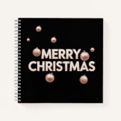 Rose Gold Merry Christmas - Holiday Design Notitieboek (Voorkant)