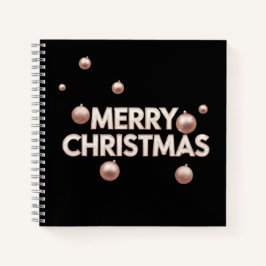 Rose Gold Merry Christmas - Holiday Design Notitieboek