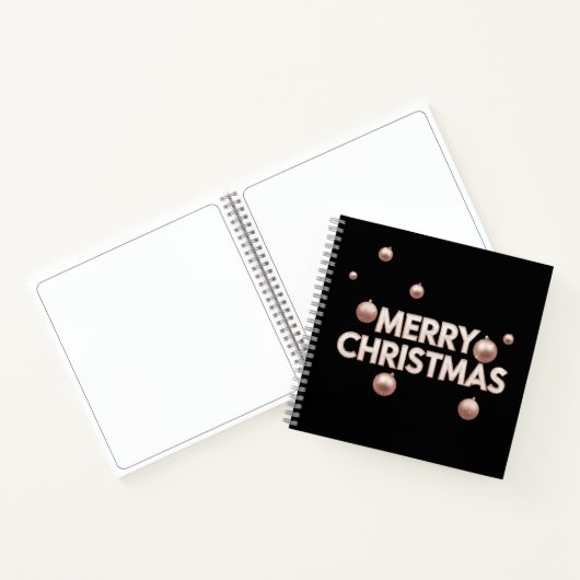 Rose Gold Merry Christmas - Holiday Design Notitieboek (Binnen)