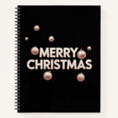 Rose Gold Merry Christmas - Holiday Design Notitieboek (Voorkant)