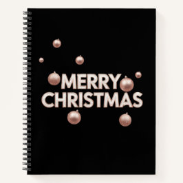 Rose Gold Merry Christmas - Holiday Design Notitieboek