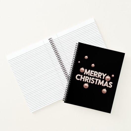Rose Gold Merry Christmas - Holiday Design Notitieboek (Binnen)