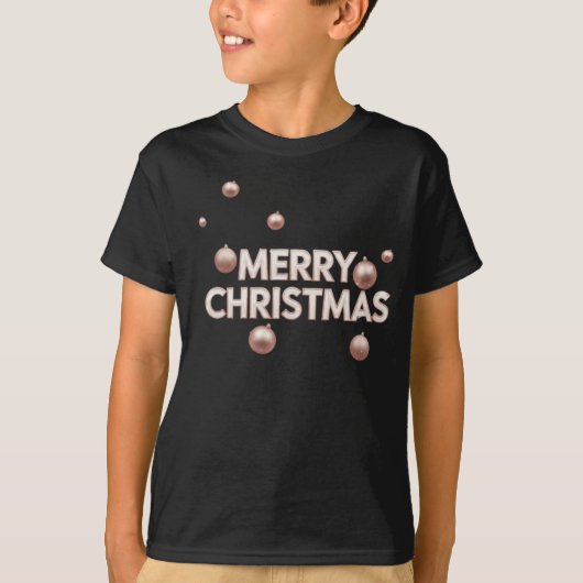 Rose Gold Merry Christmas - Holiday Design T-shirt (Voorkant)