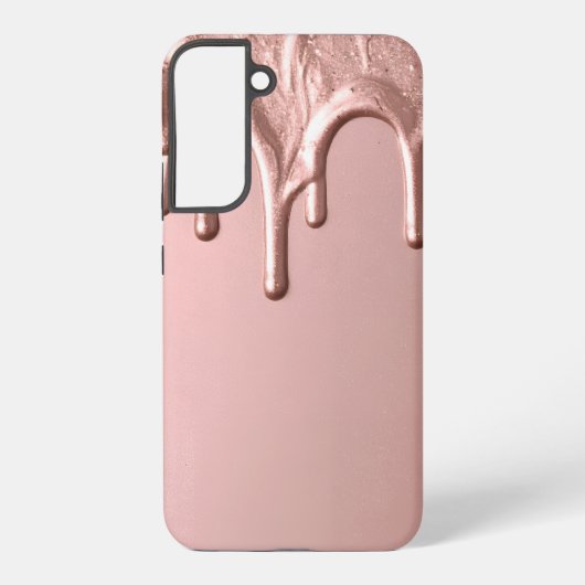 Rose Gold Metallic Drip Samsung Galaxy Hoesje (Achterkant)