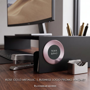 Rose Gold Metallic Zakelijk Logo Promo Magneet