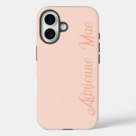 Rose Gold Modern Script Monogram Name iPhone 16 Hoesje