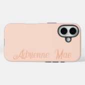 Rose Gold Modern Script Monogram Name Case-Mate iPhone Case (Achterkant (horizontaal))