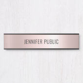 Rose Gold Modern Simple Template Home Long Deurbordje (Voorkant)