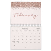 Rose Gold Moderne Minimalistische 2026 Kalender (Feb 2027)