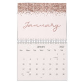 Rose Gold Moderne Minimalistische 2026 Kalender (Jan 2027)