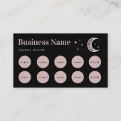 Rose Gold Moon Star Energy Healer Loyalty Card (Voorkant)