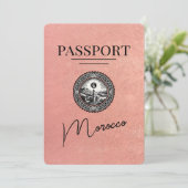 Rose Gold Morocco Paspoort Save The Date (Staand voorkant)