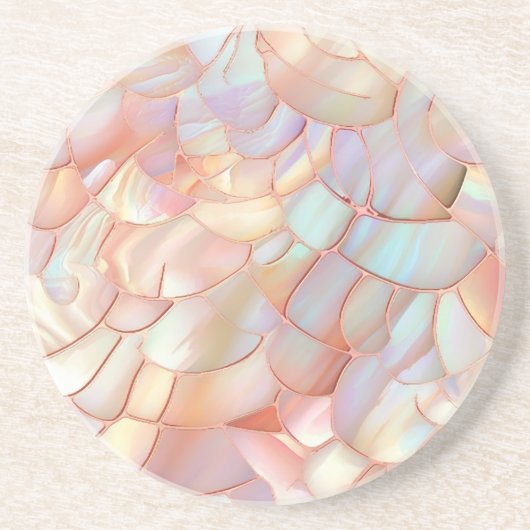 Rose gold mother of pearl  zandsteen onderzetter (Voorkant)