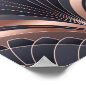 Rose Gold Navy Geometric Fan Neo Deco Art Poster (Hoek)