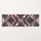 Rose Gold Navy Geometric Fan Neo Deco Art Yogamat (Achterkant (horizontaal))