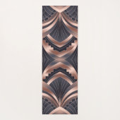 Rose Gold Navy Geometric Fan Neo Deco Art Yogamat (Achterkant)