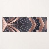 Rose Gold Navy Geometric Fan Neo Deco Art Yogamat (Voorkant (horizontaal))