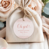Rose Gold Oh Girl Favor Confetti Script Bedankjes Labels