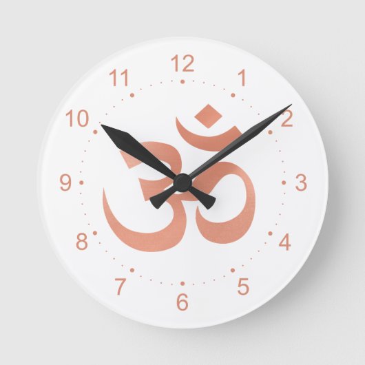 Rose Gold Om Symbol Ronde Klok (Voorkant)