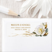 Rose Gold Organic Floral Wedding Label (Insitu)