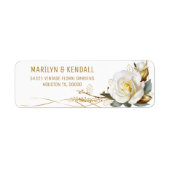 Rose Gold Organic Floral Wedding Label (Voorkant)