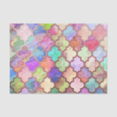 Rose Gold & Pastel Moroccan Quatrefoil Tissuepapier (Voorkant)