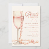 Rose Gold Pearls and Prosecco Bridal Shower Kaart (Voorkant)