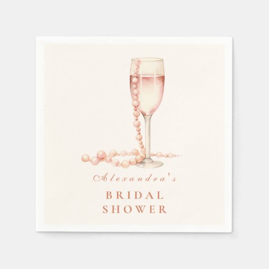 Rose Gold Pearls and Prosecco Servet (Voorkant)