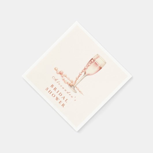 Rose Gold Pearls and Prosecco Servet (Hoek)