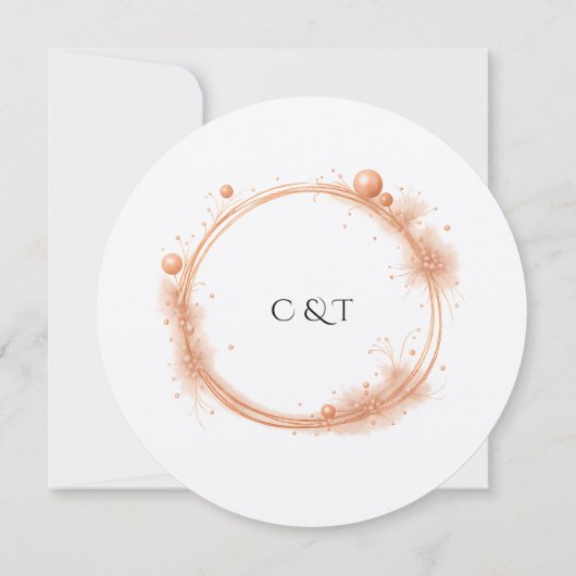 Rose Gold Pearls Modern Elegant Wedding  Kaart (Achterkant)
