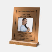 Rose Gold/Personalised Photo - Employee Award Acryl Bord (Hoek)