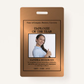 Rose Gold/Personalised Photo - Employee Award Badge (Voorkant)