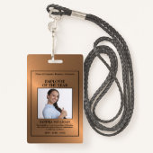 Rose Gold/Personalised Photo - Employee Award Badge (Achterkant met draagriem)