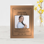 Rose Gold/Personalised Photo - Employee Award Kaart (Gele Bloem)