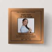 Rose Gold/Personalised Photo - Employee Award Vierkante Button 5,1 Cm (Voorkant)