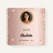 Rose gold photo diamonds glitter notitieboek (Voorkant)