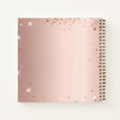 Rose gold photo diamonds glitter notitieboek (Achterkant)