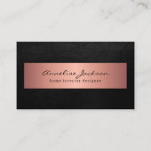 Rose gold pink black elegant professional visitekaartje (Voorkant)