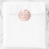 Rose gold pink floral wreath First Communion Ronde Sticker (Tas)