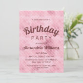 Rose gold pink glitter gradient mermaid Birthday Kaart (Staand voorkant)