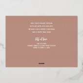 Rose Gold Prettig Kerst Script Folie Feestdagenkaart (Achterkant)