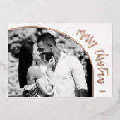 Rose Gold Prettig Kerst Script Folie Feestdagenkaart (Voorkant)