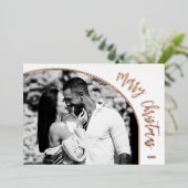 Rose Gold Prettig Kerst Script Folie Feestdagenkaart (Staand Voorkant)