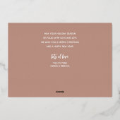 Rose Gold Prettig Kerst Script Folie Feestdagenkaart (Achterkant)