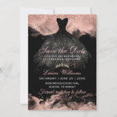 Rose Gold Princess Quinceañera Save the Date (Voorkant)