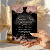 Rose Gold Princess Quinceañera Save the Date