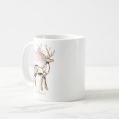 Rose Gold Reindeer Christmas Mug | Custom Name Koffiemok (Voorkant links)